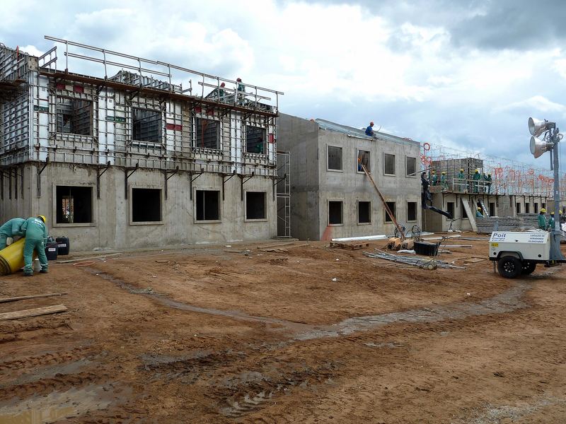 Representative image: walls rising in formwork on a site